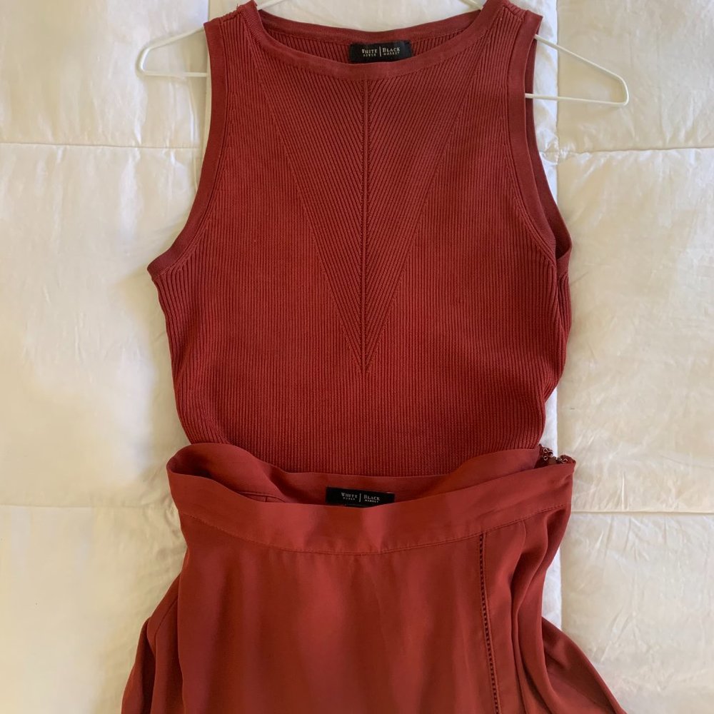 White House Black Market Skirt & Knit Top Set